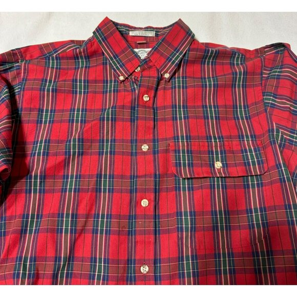 Vintage Fieldmaster Mens Red Plaid Long Sleeve Button-Up Shirt L Large - Picture 8 of 10